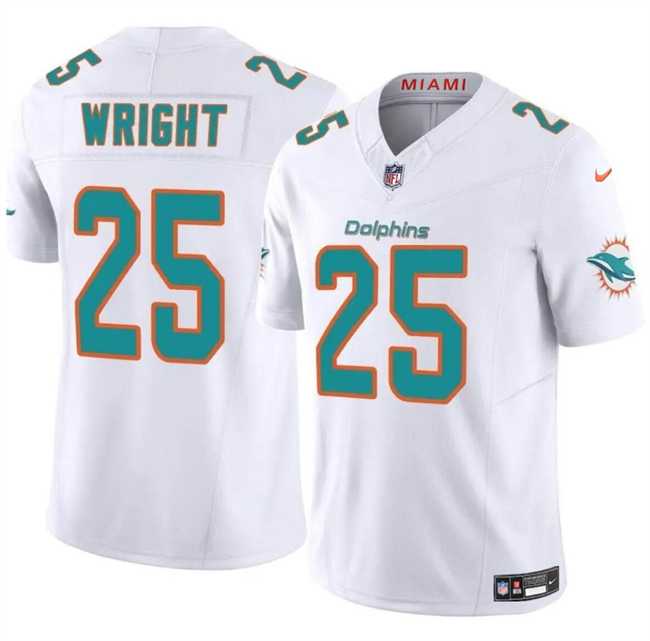 Men & Women & Youth Miami Dolphins #25 Jaylen Wright White 2024 F.U.S.E Vapor Limited Football Stitched Jersey